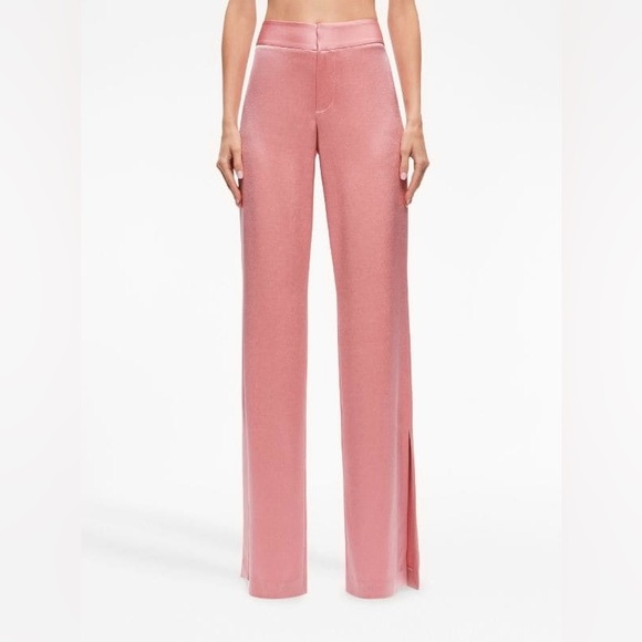 Alice + Olivia Pants - Alice + Olivia Deanna Satin Bootcut Trousers in Rose